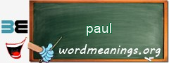 WordMeaning blackboard for paul